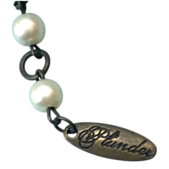 Retired Plunder Rosemary Faux Pearl & Rhinestone Snowflake Bib Necklace - Picture 4 of 7